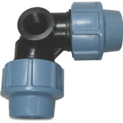 Unidelta Tyleen Knie 90° knel x binnendraad x knel 25mm x 1/2" x 25mm